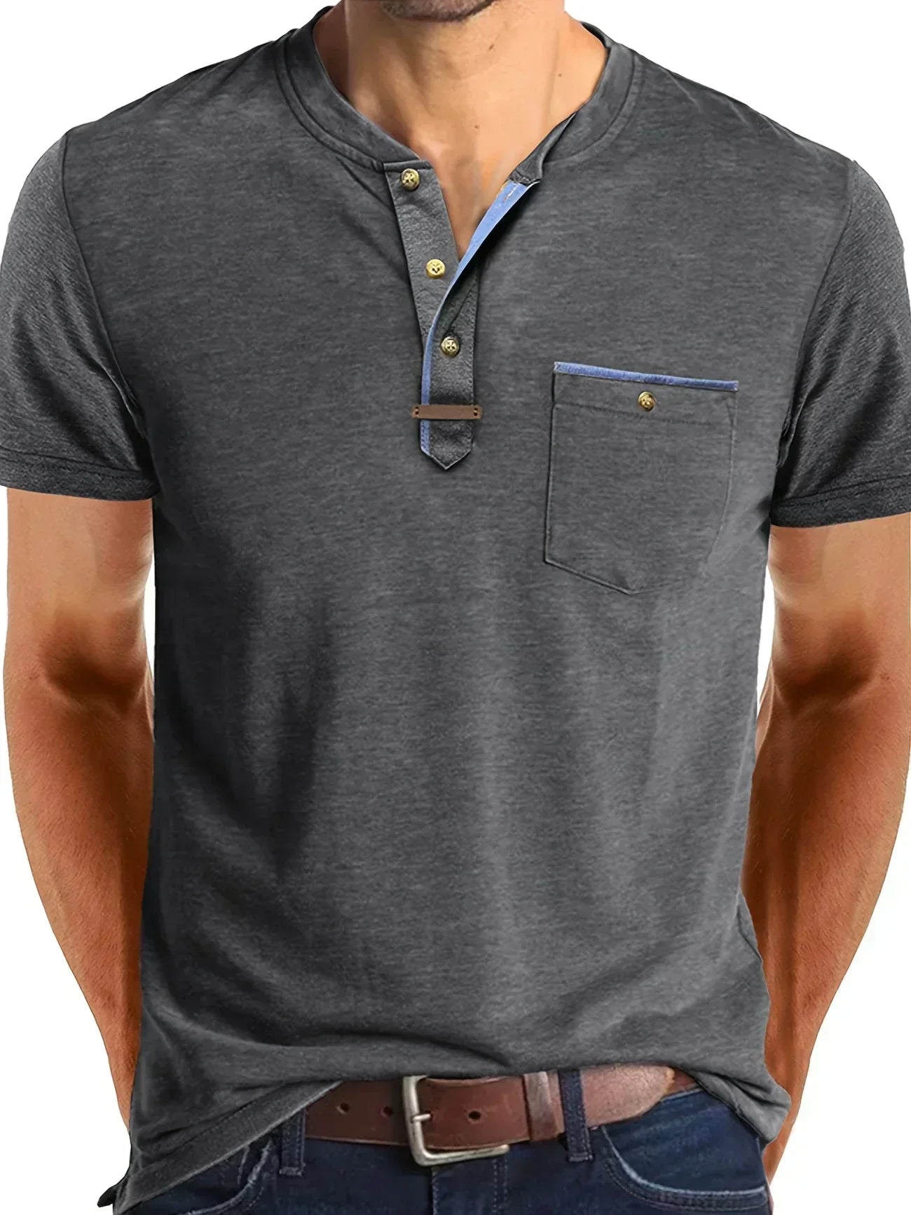 Savrani™ | Elegantes T-Shirt mit Rundhalsausschnitt und Tasche