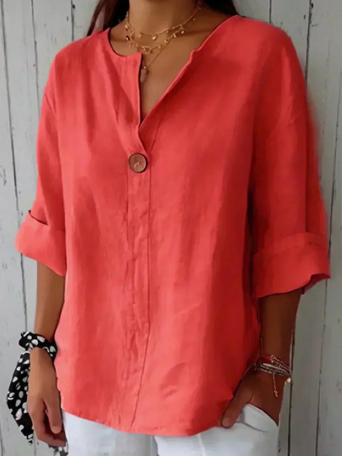 Jessa | Lockere Bluse mit V-Ausschnitt