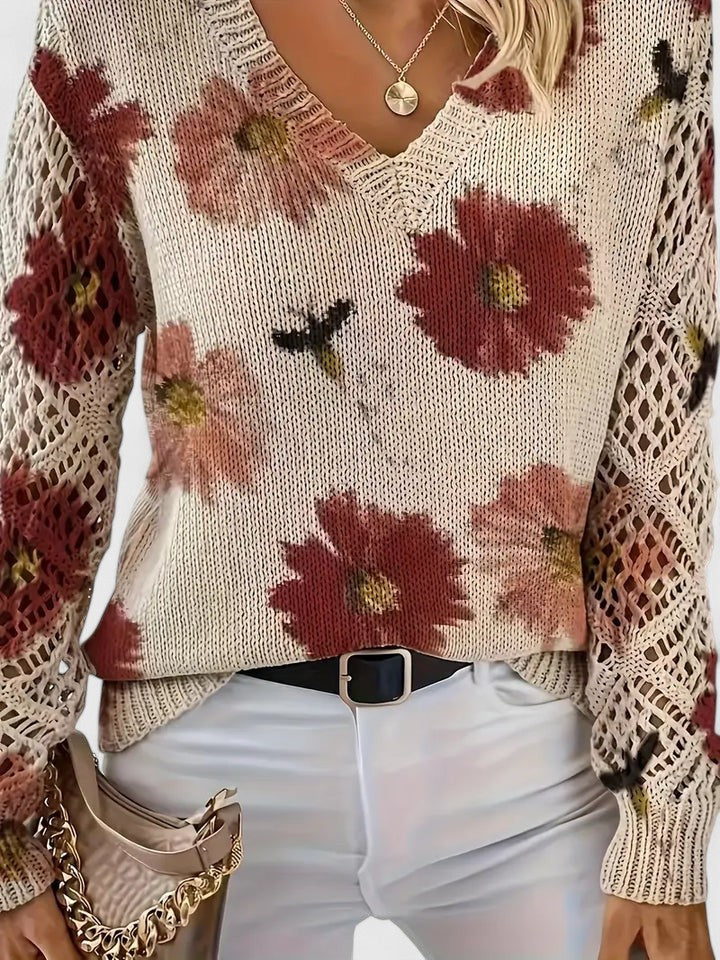 Aurélie | Eleganter Pullover mit floralem Muster
