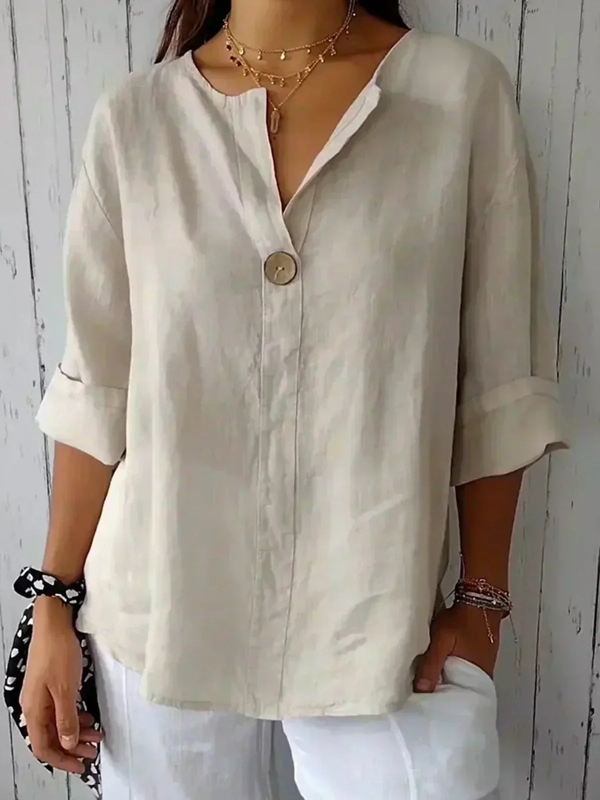 Jessa | Lockere Bluse mit V-Ausschnitt