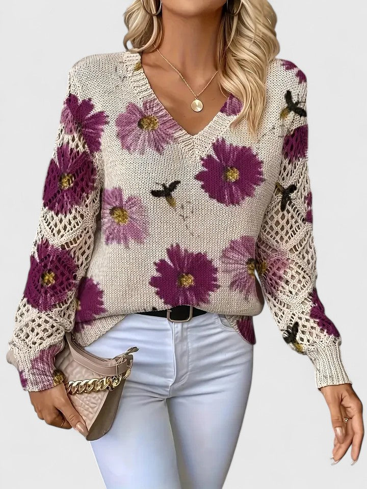 Aurélie | Eleganter Pullover mit floralem Muster