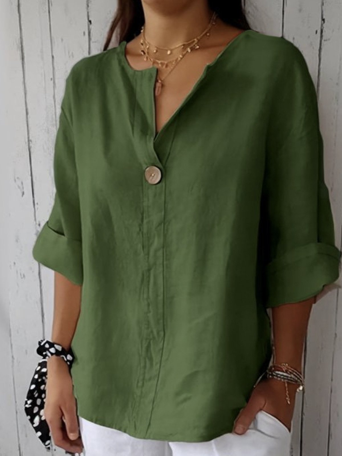 Jessa | Lockere Bluse mit V-Ausschnitt