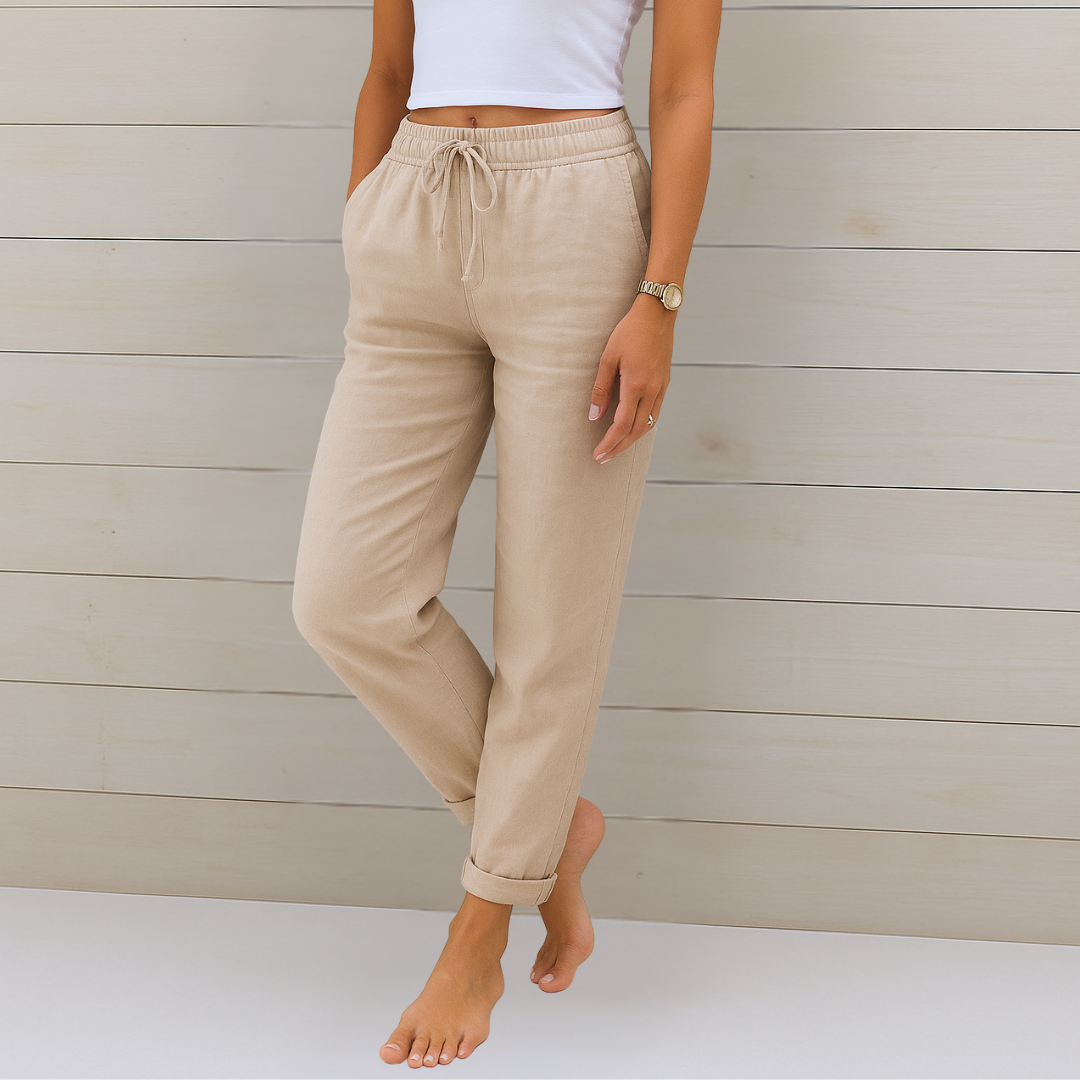 Maylora | Leinenhose mit elastischem Abschluss