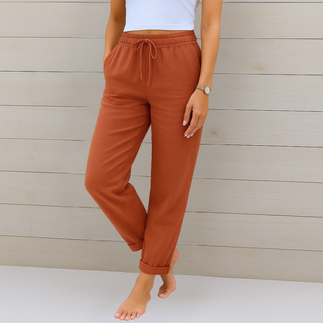 Maylora | Leinenhose mit elastischem Abschluss