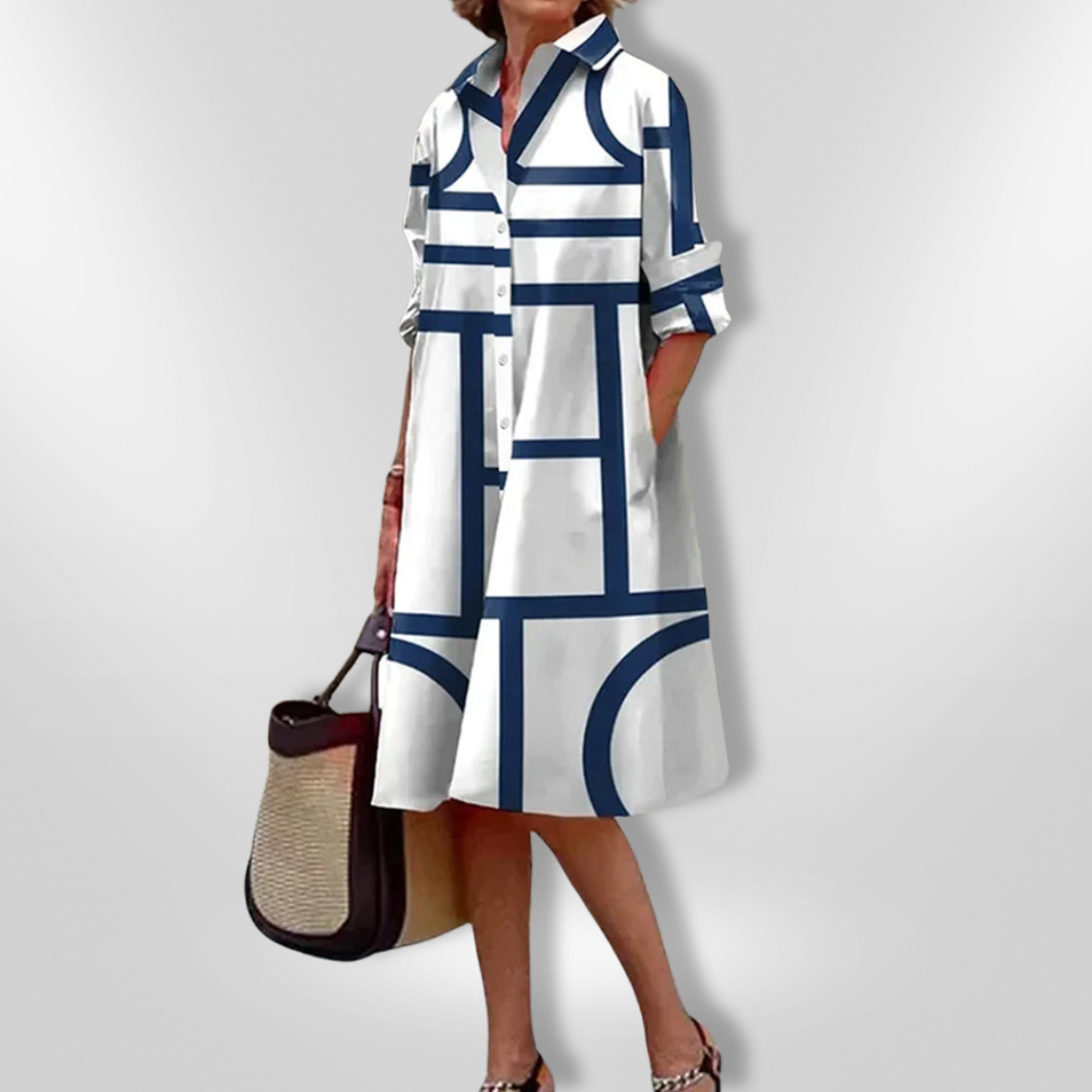Helena | Midi-Kleid mit geometrischem Muster