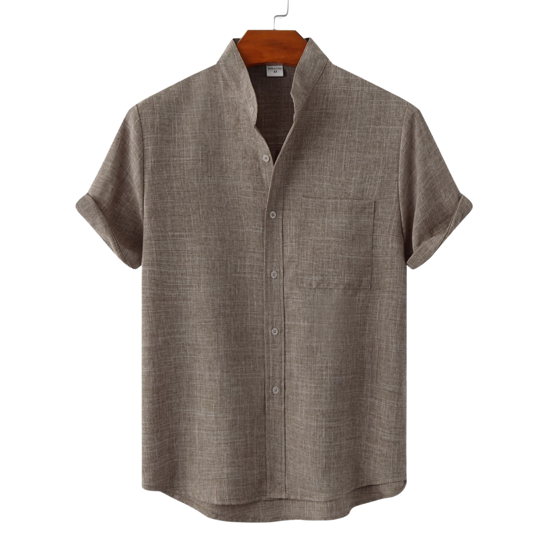 Savrani™ | Glatte Baumwollbluse mit Knöpfen.