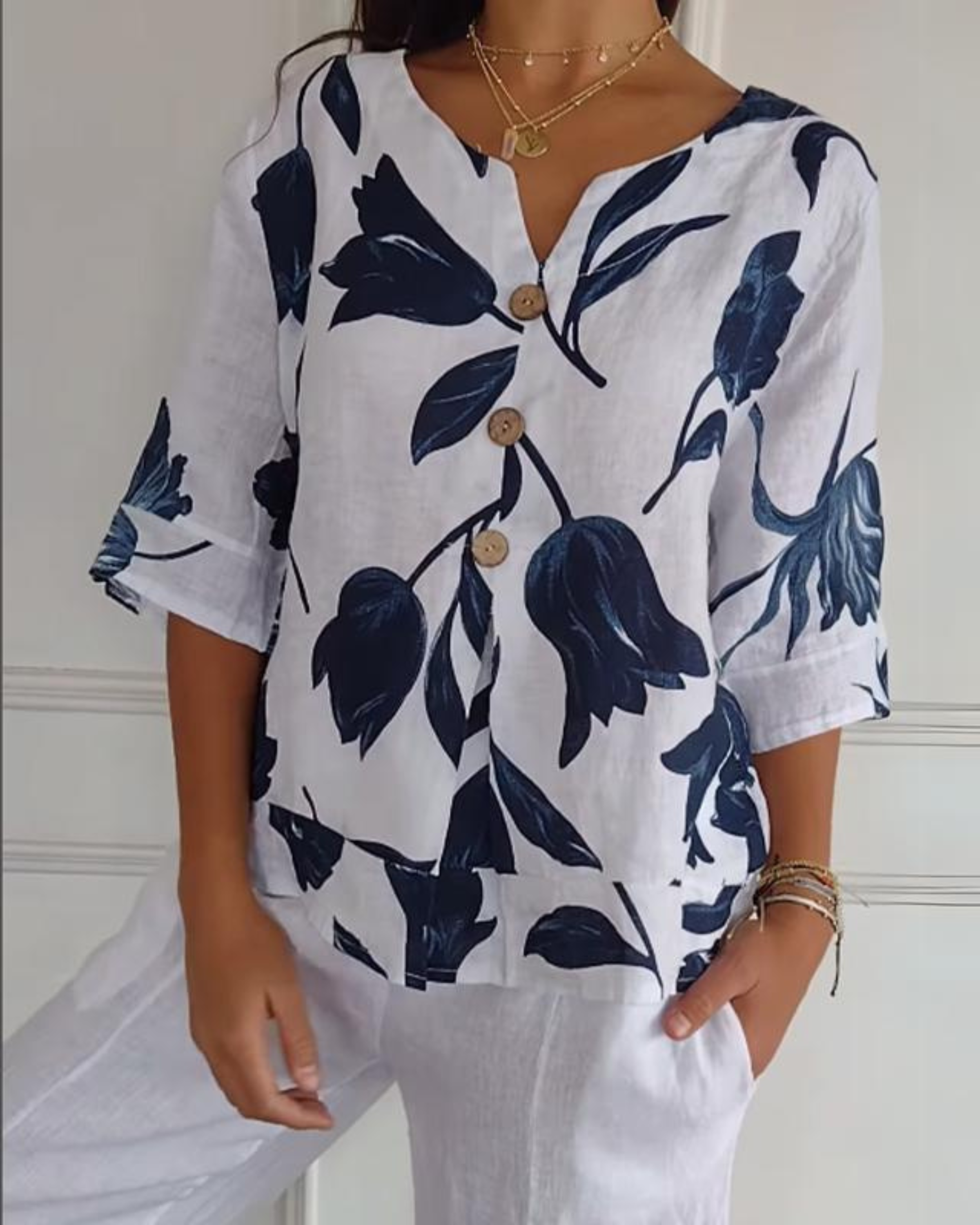 Elisa | Lockere Bluse mit Blumenmuster