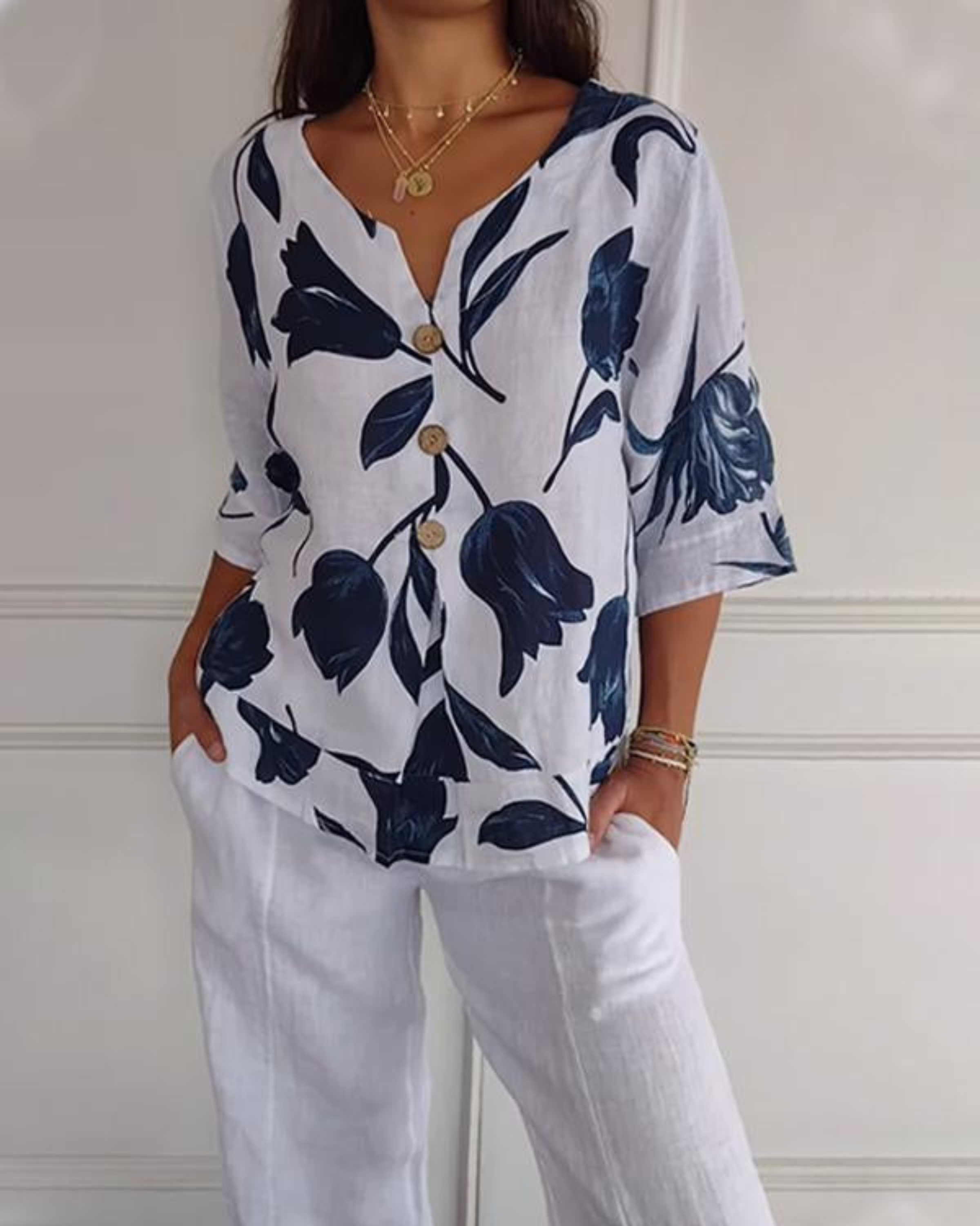 Elisa | Lockere Bluse mit Blumenmuster