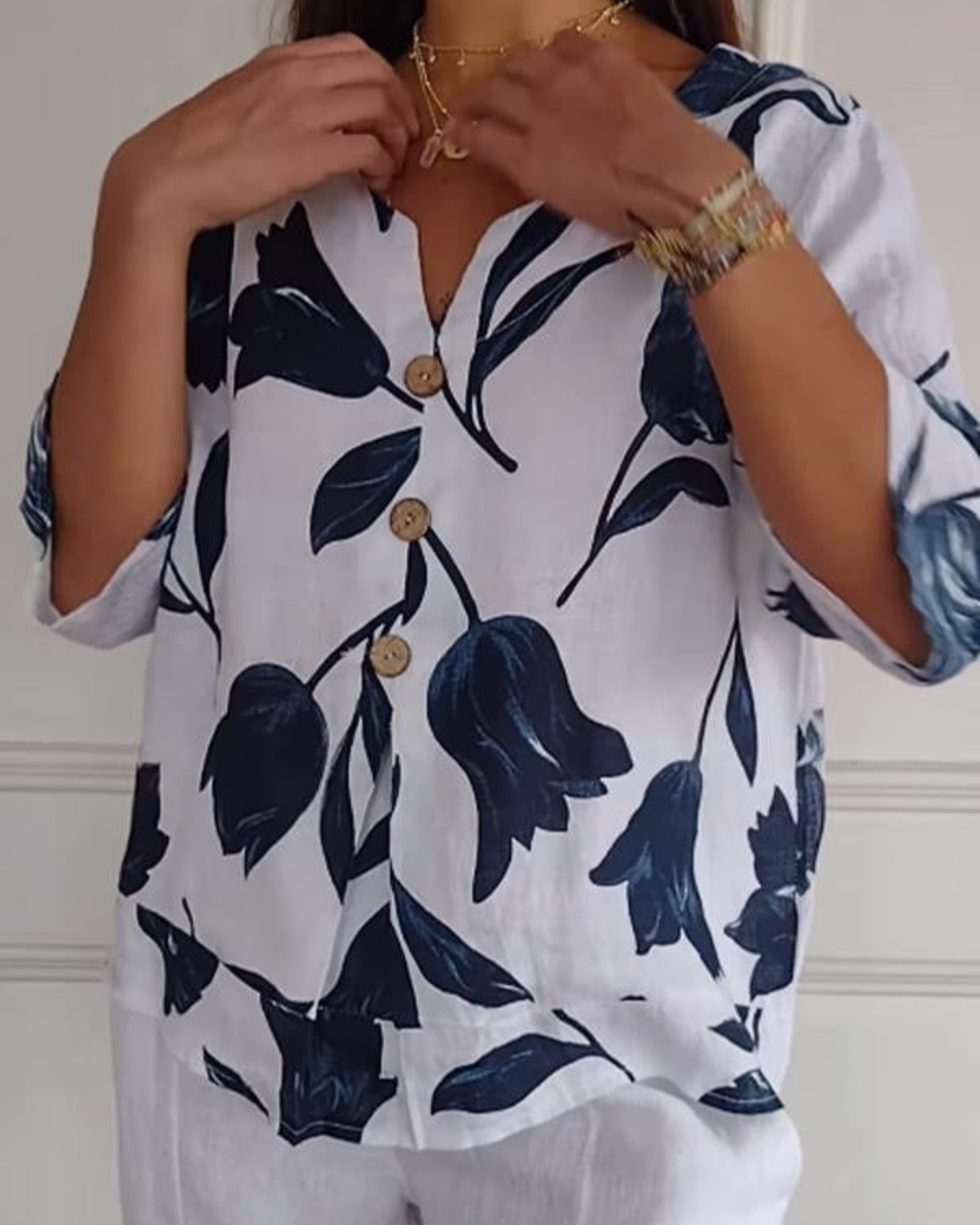 Elisa | Lockere Bluse mit Blumenmuster