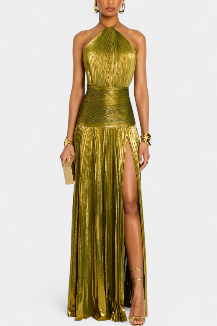 Lorette | Metallische Kleid mit Offenen Rücken