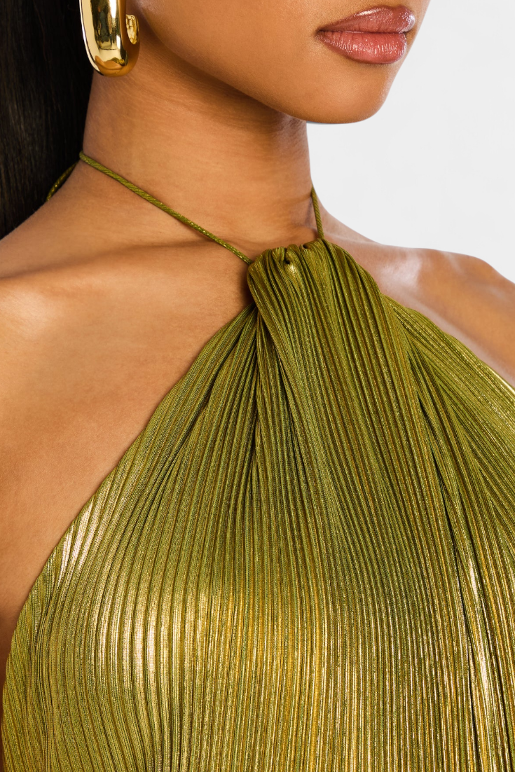 Lorette | Metallische Kleid mit Offenen Rücken
