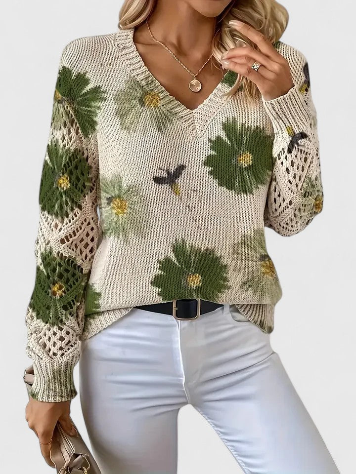 Aurélie | Eleganter Pullover mit floralem Muster
