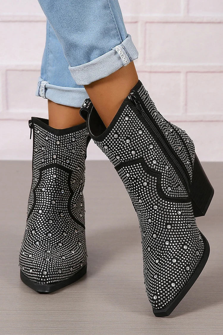 Melas | Elegante Stiefeletten mit Patchwork und Reißverschluss
