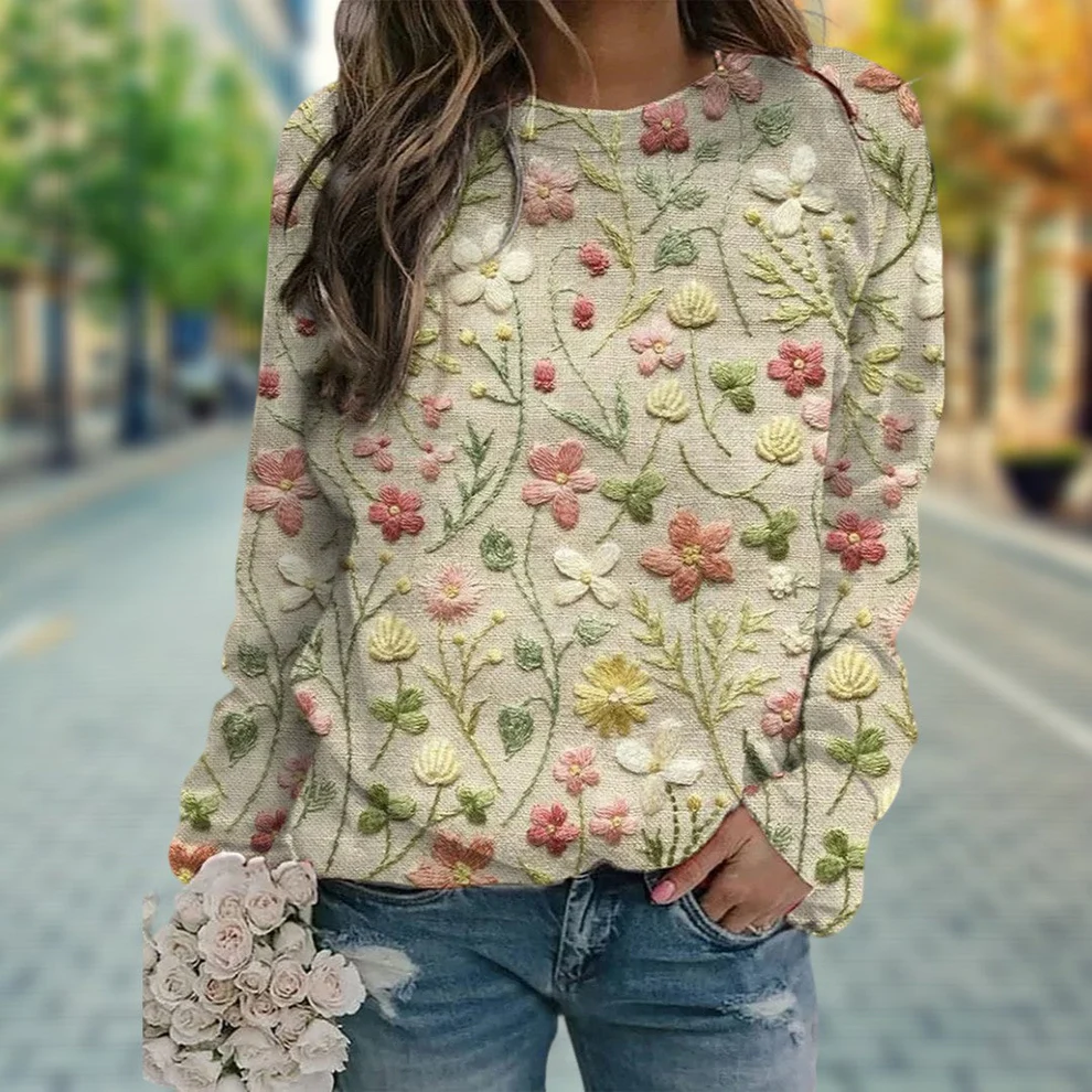 Gertruda | Pullover mit Blumenmuster