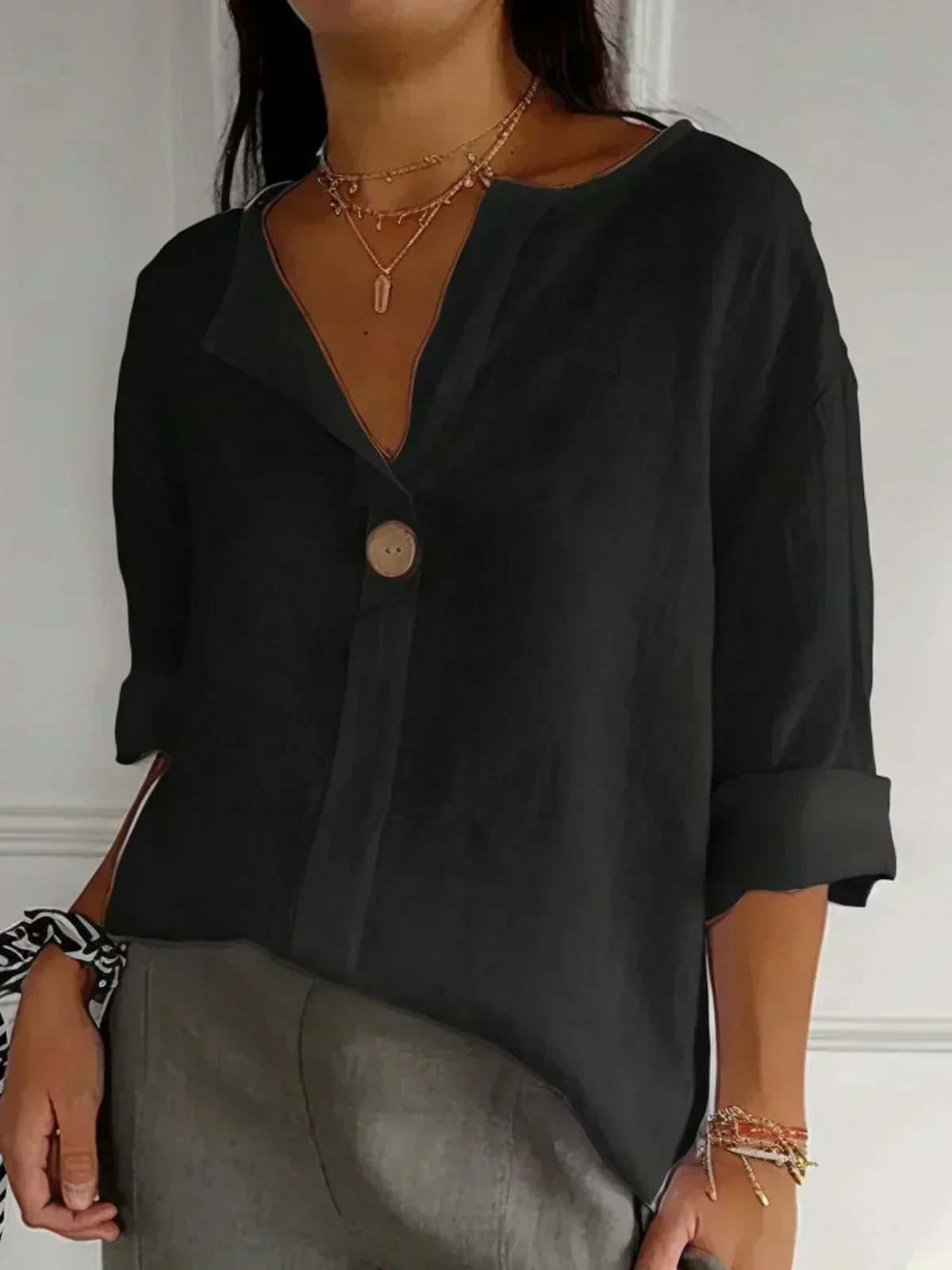 Jessa | Lockere Bluse mit V-Ausschnitt
