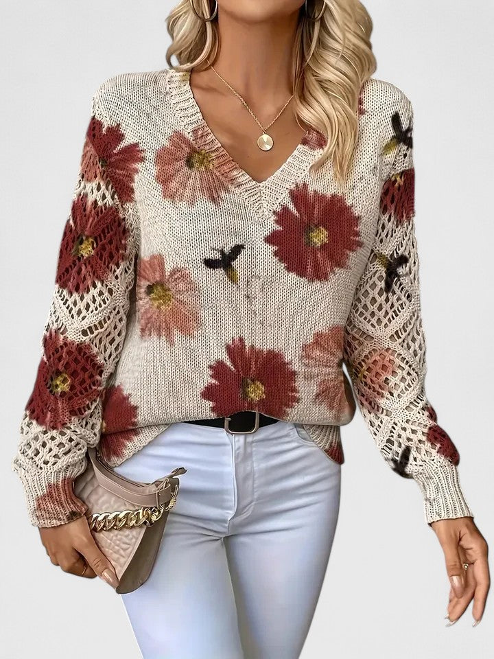 Aurélie | Eleganter Pullover mit floralem Muster