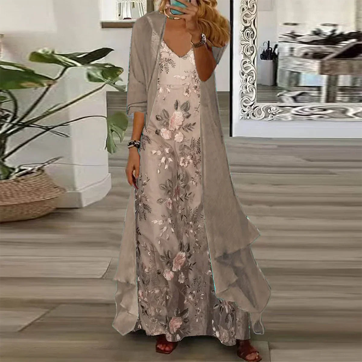 Mara | Maxikleid mit Jacke (2-Teiliges Set)