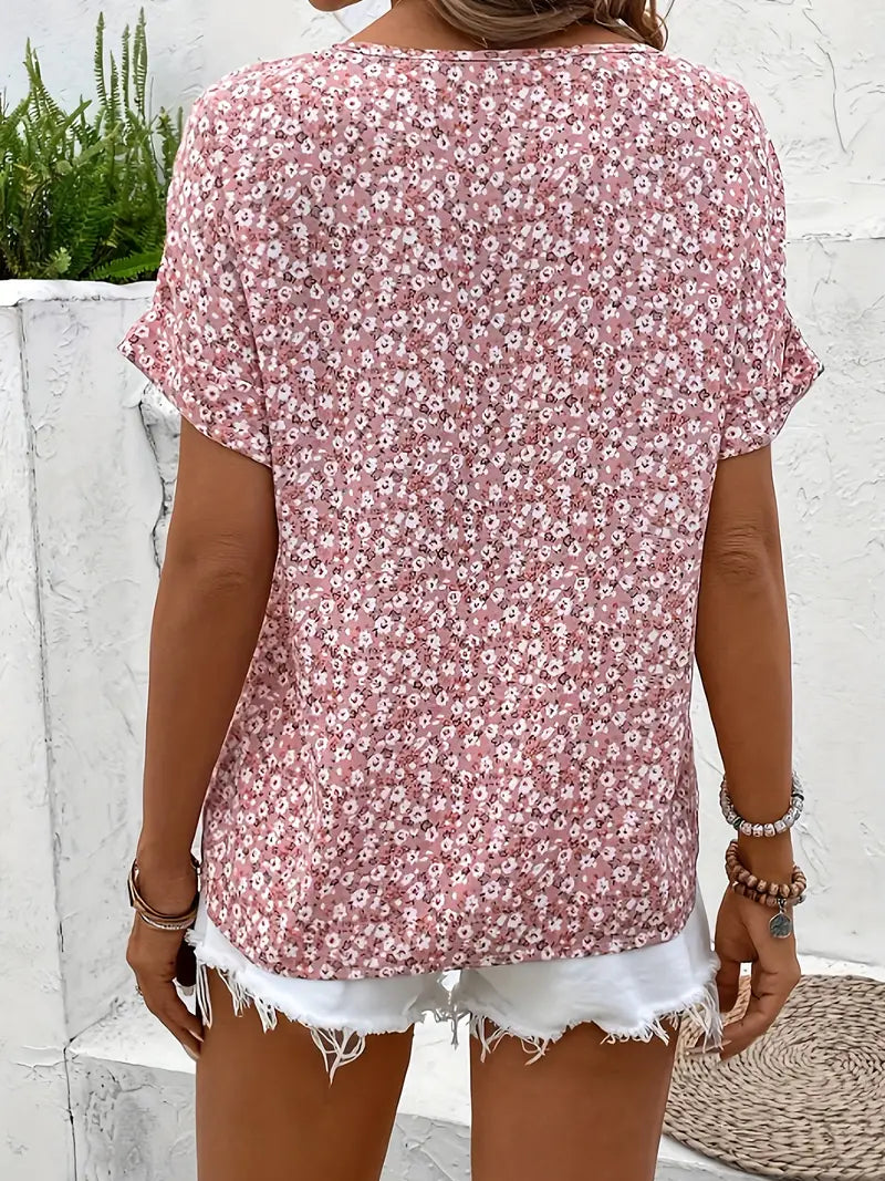 Charis | Blumenbluse mit Knöpfen
