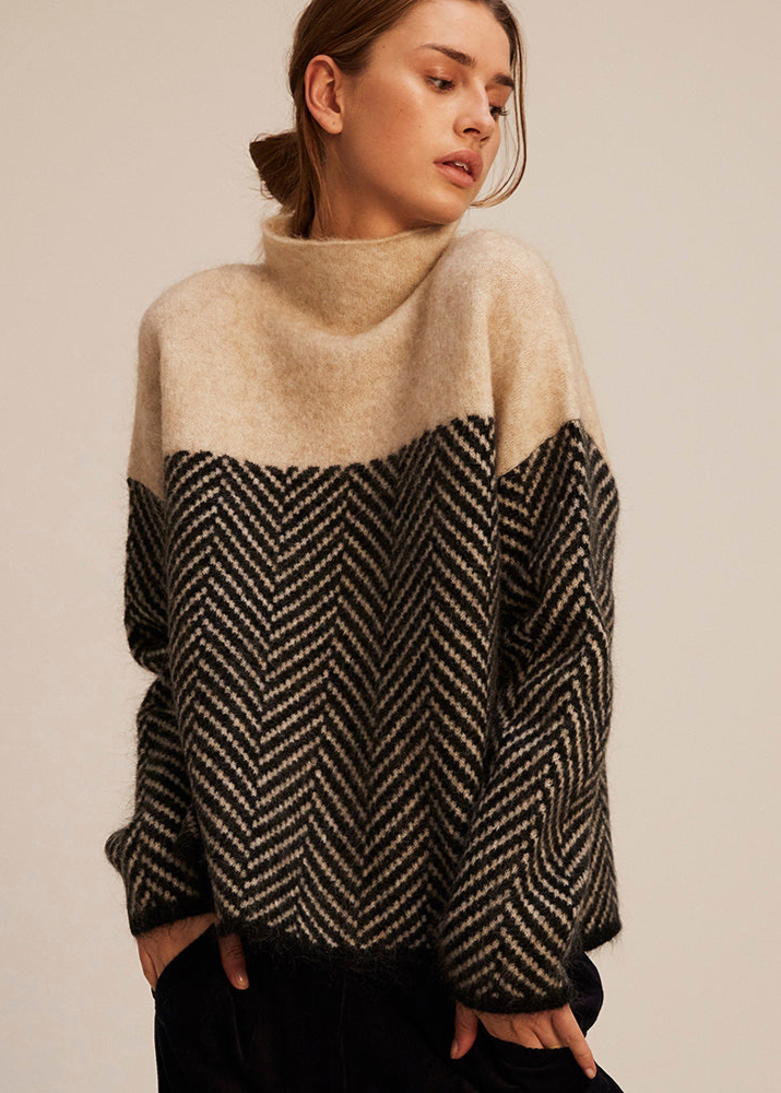 Celvanna – Klassischer Rollkragenpullover aus Baumwolle