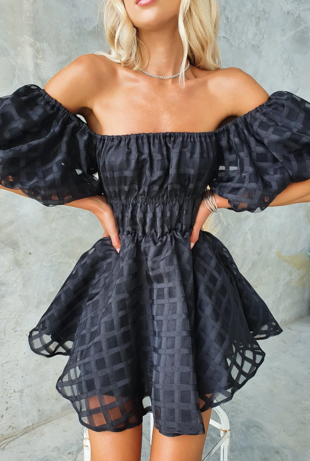 Evie - Mini-Kleid mit Puffärmeln