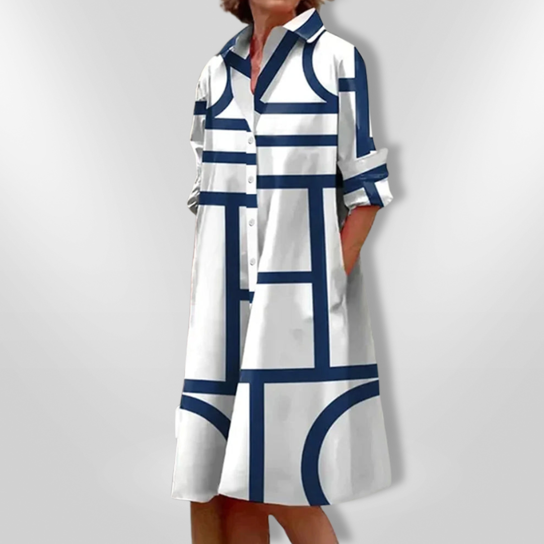 Helena | Midi-Kleid mit geometrischem Muster