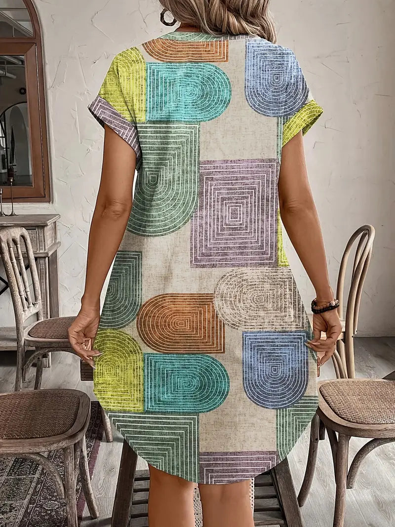 Lucille™ | Elegante Geometrische Kleid