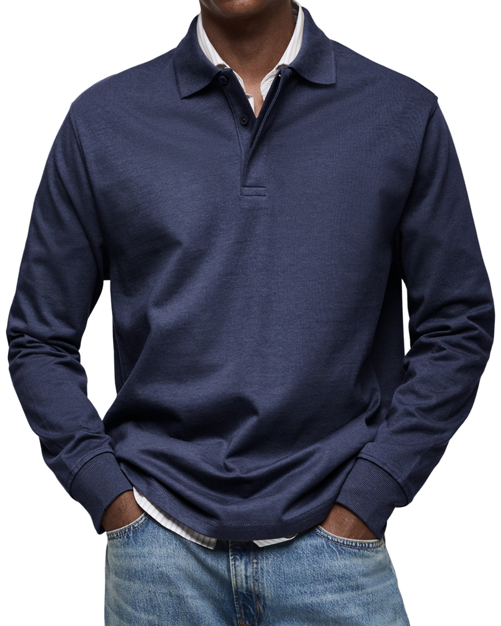 Karven – Elegantes Polohemd mit langen Ärmeln
