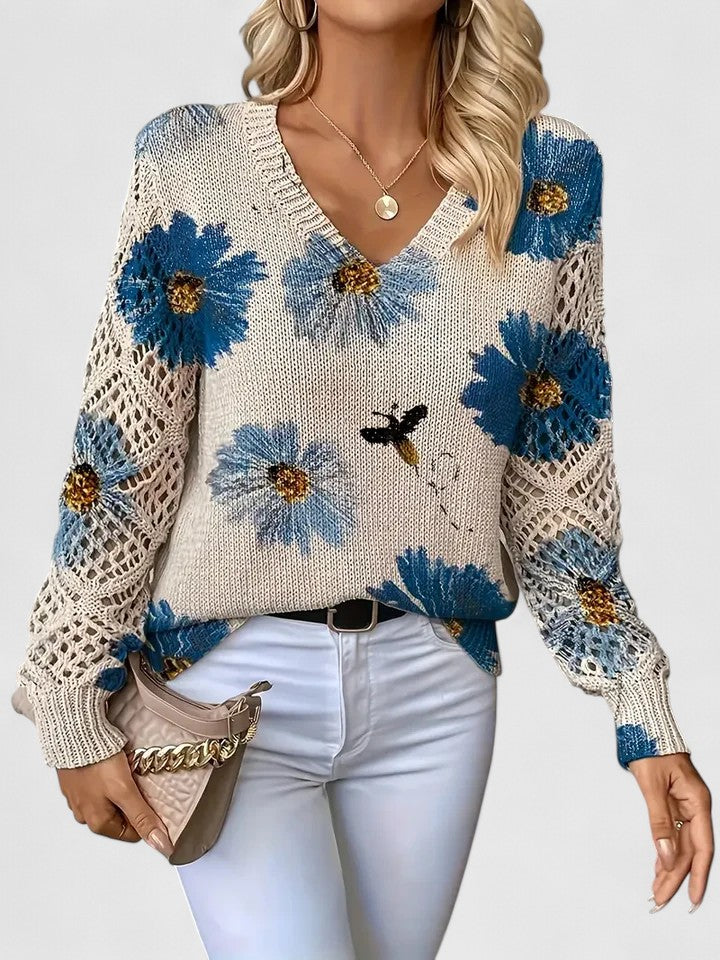 Aurélie | Eleganter Pullover mit floralem Muster