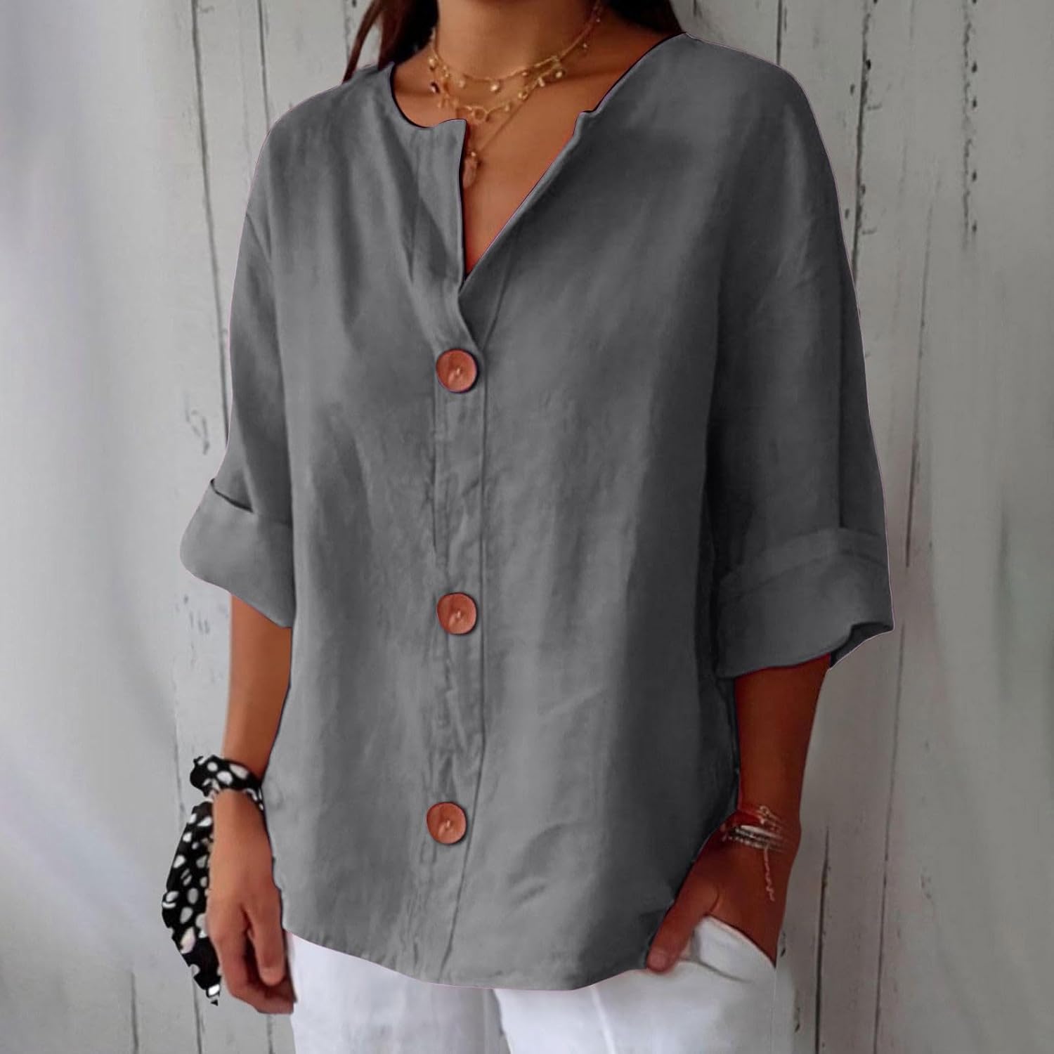 Clara™ | Lockere Leinenbluse