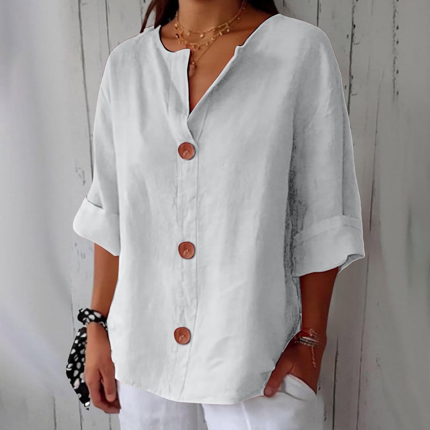 Clara™ | Lockere Leinenbluse
