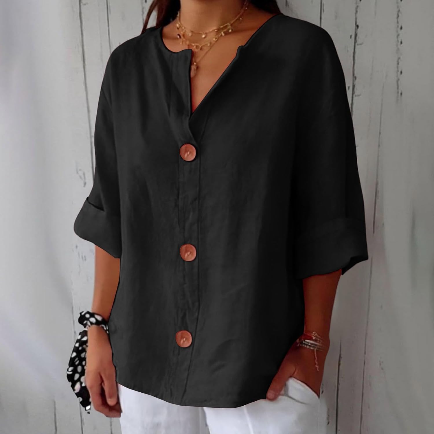Clara™ | Lockere Leinenbluse