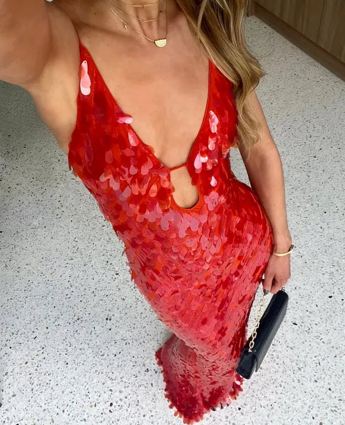 Kailani | Lange Maxikleid mit Pailletten