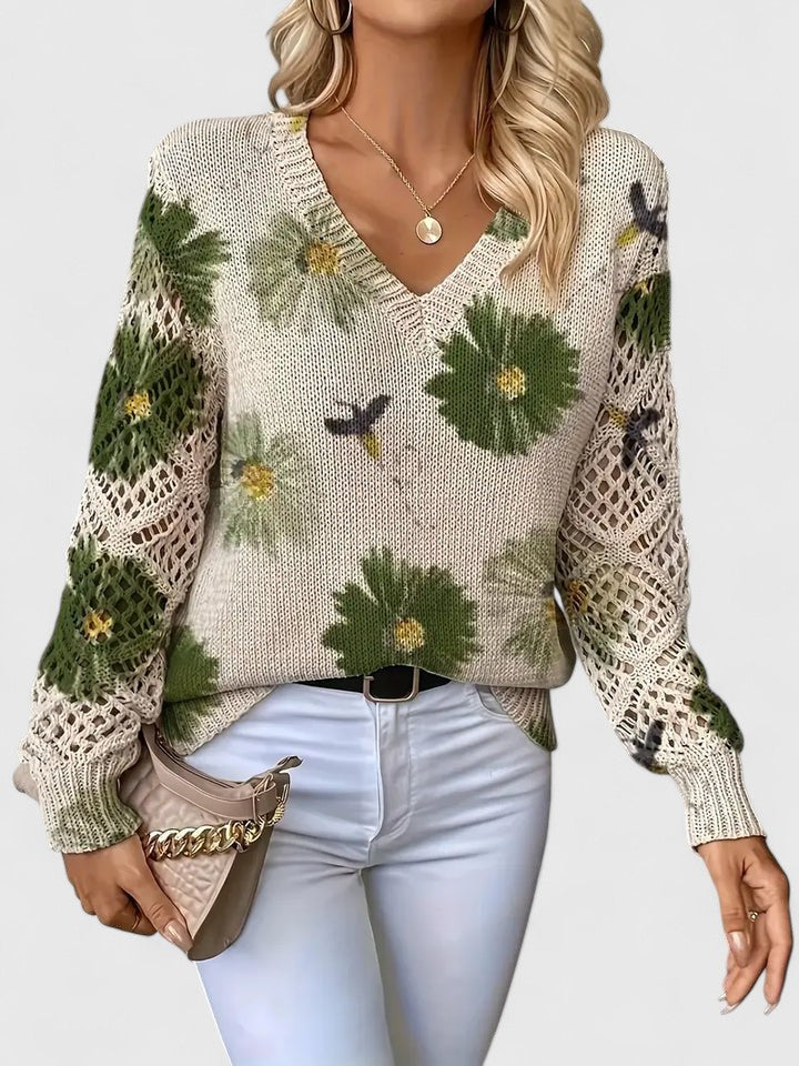 Aurélie | Eleganter Pullover mit floralem Muster