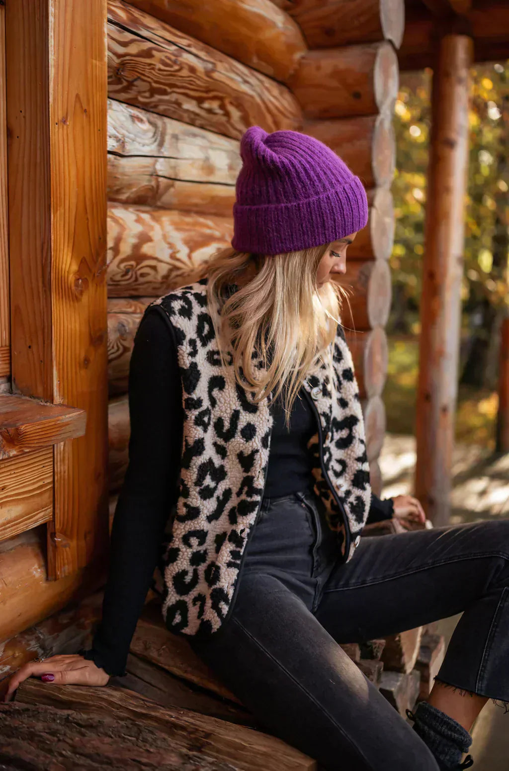 Leana | Weste mit Leopardenmuster