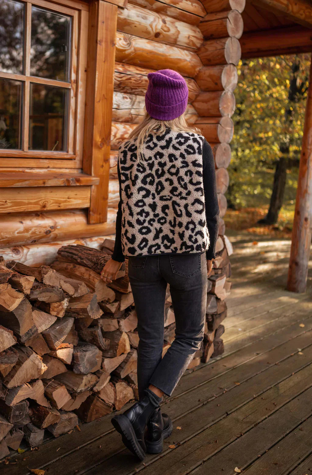 Leana | Weste mit Leopardenmuster