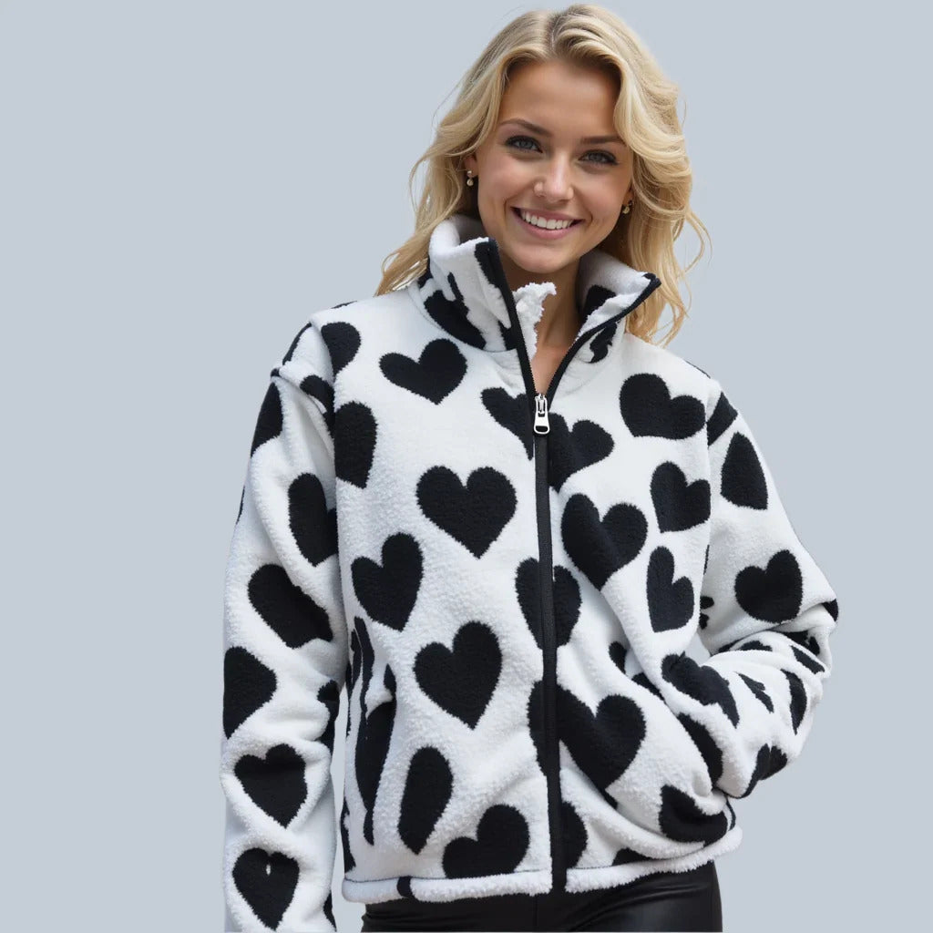 Amelia – Wendbare Jacke mit Herzmotiv