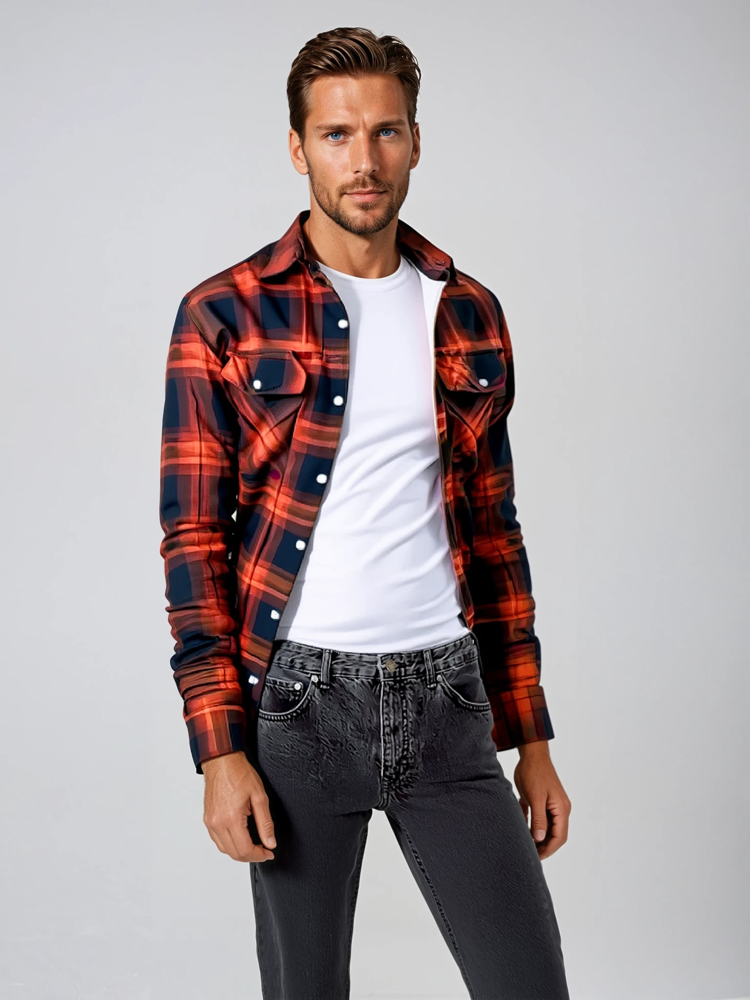 Nate™ | Herren kariertes Jacke mit Sherpa-Futter