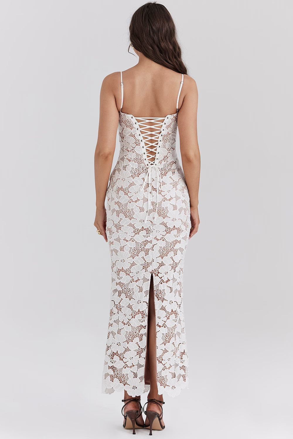Mari | Midi Spitzenkleid