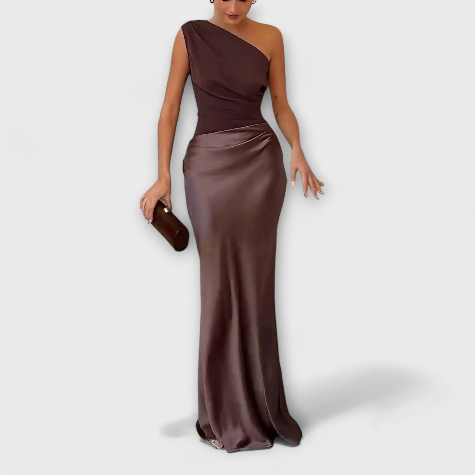 Emilia | Elegante Maxikleid mit einem Schulterträger und Falten