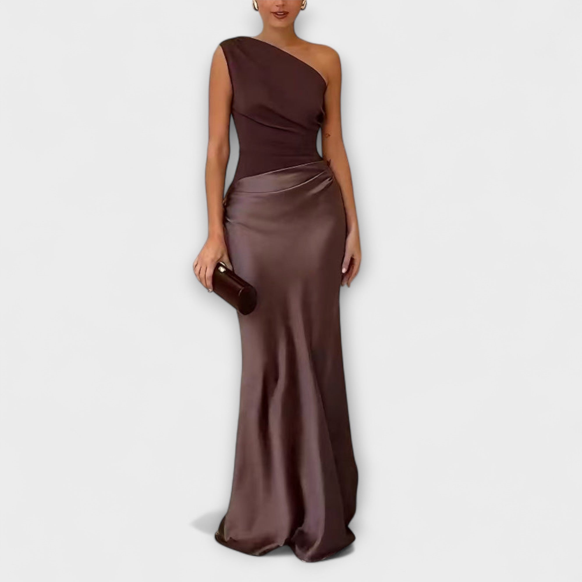 Emilia | Elegante Maxikleid mit einem Schulterträger und Falten