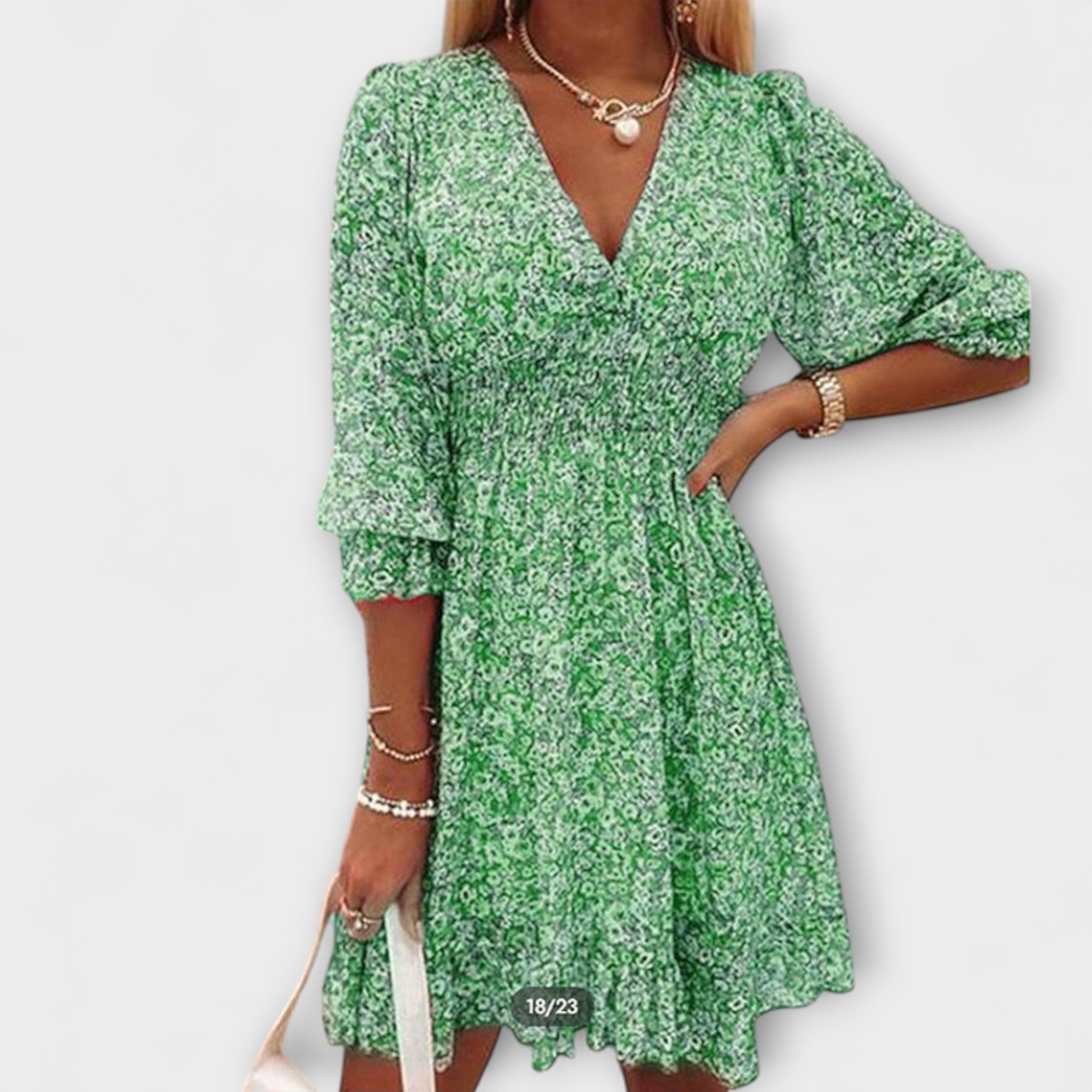 Marianna | Blumen Kleid mit Puffärmeln