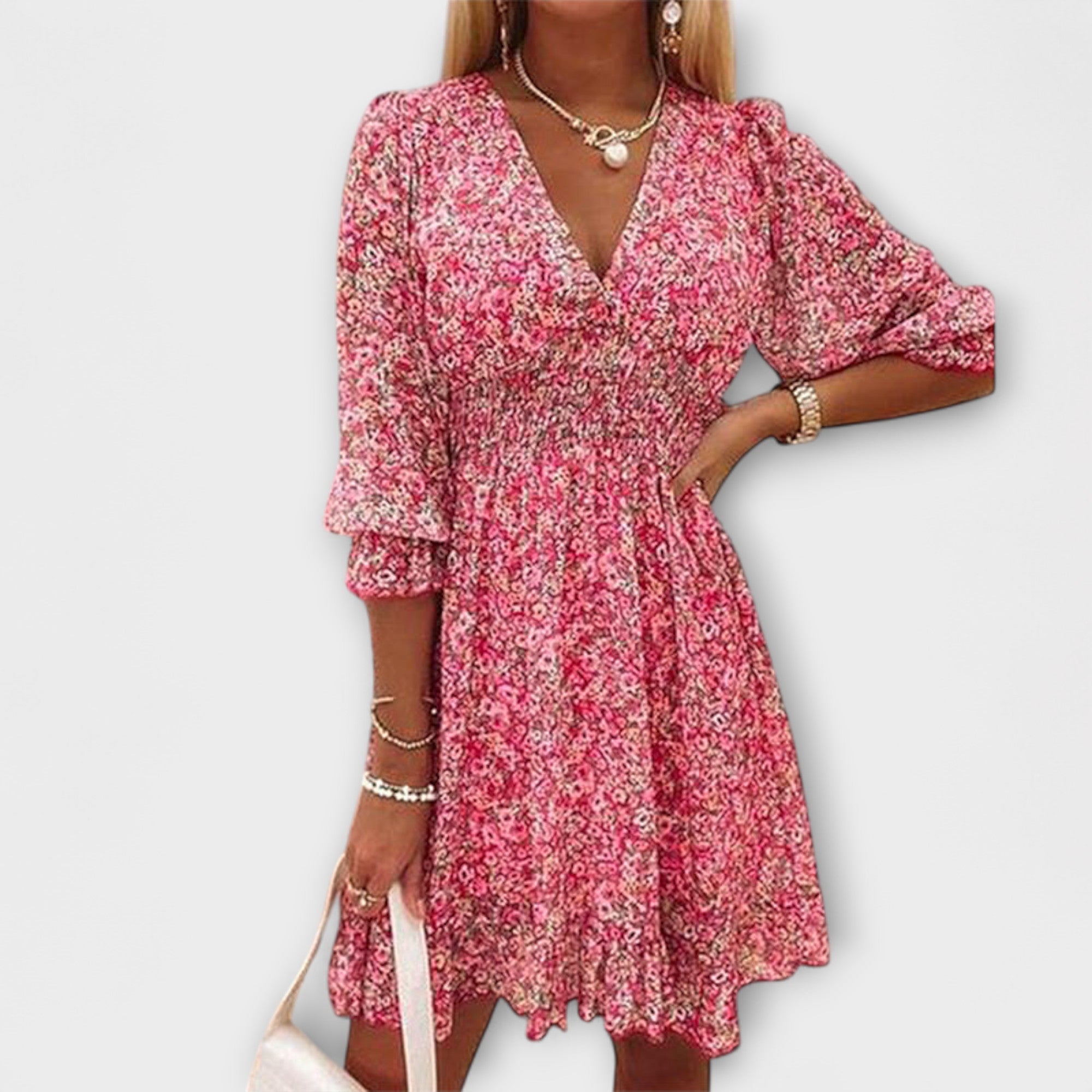 Marianna | Blumen Kleid mit Puffärmeln