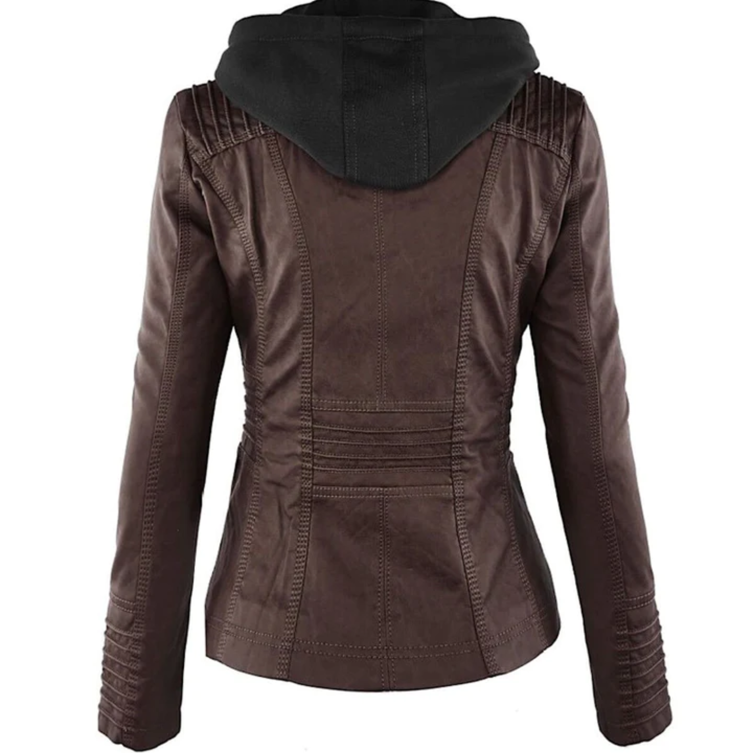 Emma | Lederjacke mit Kapuze