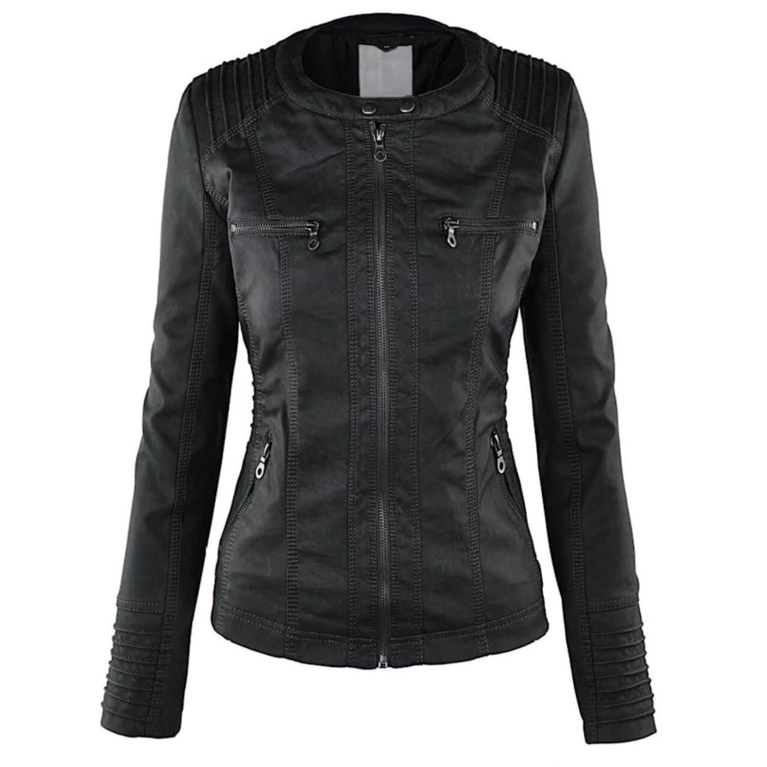Emma | Lederjacke mit Kapuze
