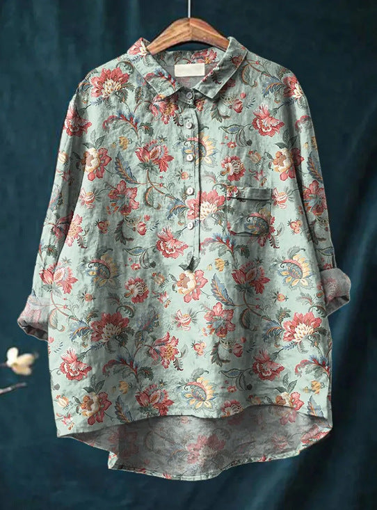 Anita | Klassische Blumenbluse