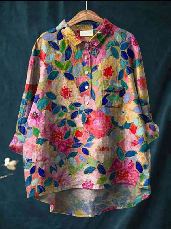 Anita | Klassische Blumenbluse