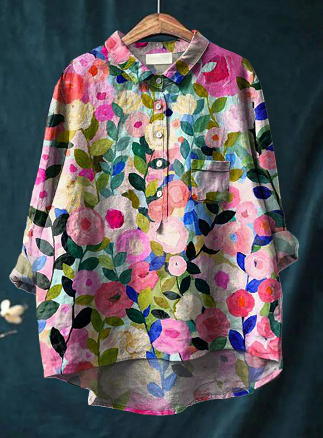 Anita | Klassische Blumenbluse