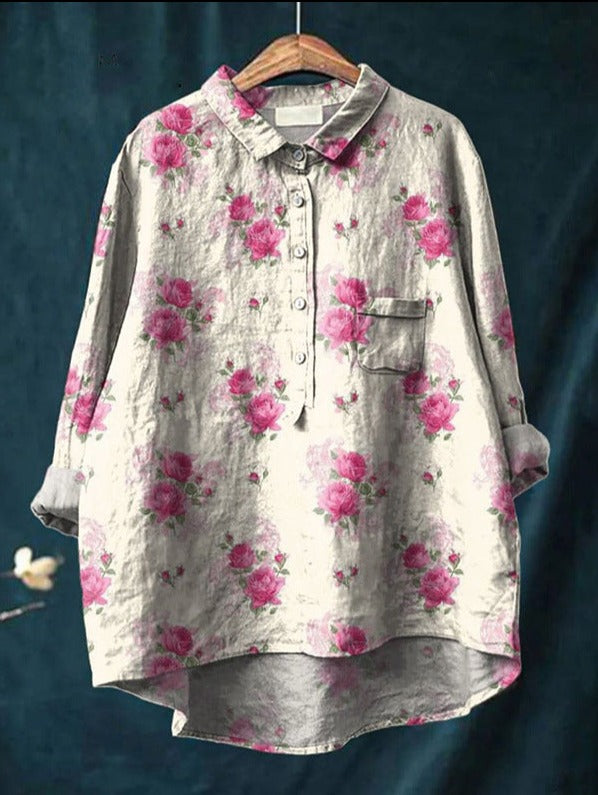 Anita | Klassische Blumenbluse