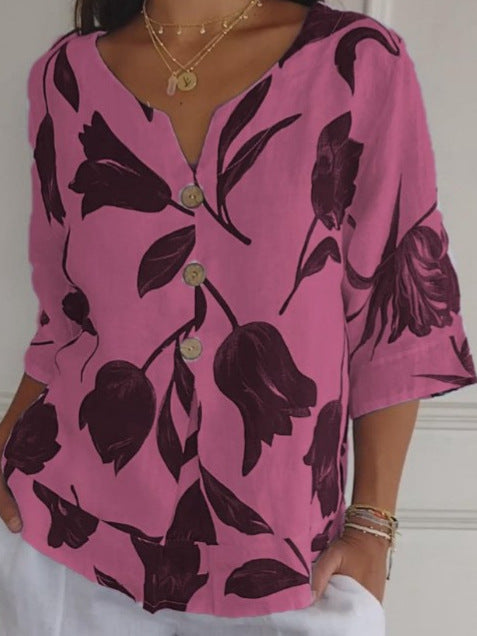 Elisa | Lockere Bluse mit Blumenmuster