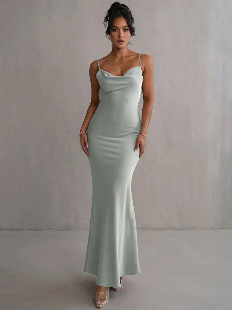 Cassiane - Satin Kleid mit Blumenmuster